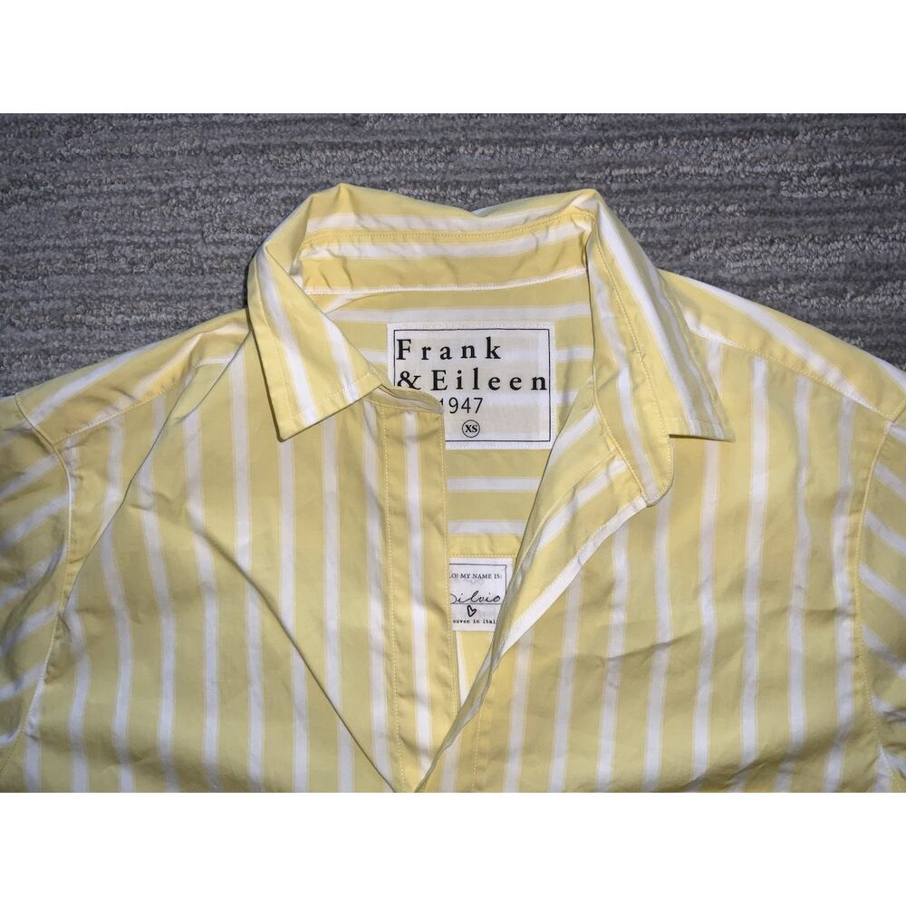 Frank & Eileen Silvio Button-Up Shirt yellow stripe size XS cotton - Picture 2 of 6